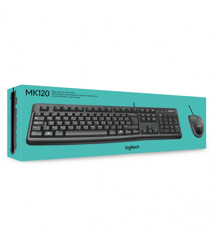 Combo teclado y mouse logitech mk120 usb